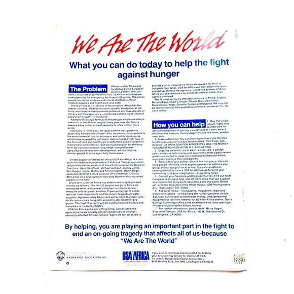 We Are The World Vintage Music Score 80’s - Picture 3 of 3